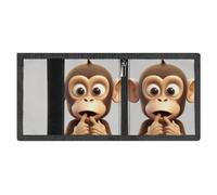 FodPand Minimalist The Silent Monkey Trifold Wallet for Men | Slim Front Pocket with Key Hook | Extra Capacity Billfold with 8 Card Slots | 1 Clear Id Window | 1 Zip Coin Pocket | Gift for Him