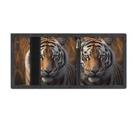 FodPand Minimalist Tiger Trifold Wallet for Men | Slim Front Pocket with Key Hook | Extra Capacity Billfold with 8 Card Slots | 1 Clear Id Window | 1 Zip Coin Pocket | Gift for Him