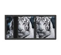 FodPand Minimalist White Tiger Trifold Wallet for Men | Slim Front Pocket with Key Hook | Extra Capacity Billfold with 8 Card Slots | 1 Clear Id Window | 1 Zip Coin Pocket | Gift for Him