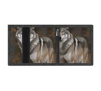 FodPand Minimalist Wild Wild Gray Wolf Trifold Wallet for Men | Slim Front Pocket with Key Hook | Extra Capacity Billfold with 8 Card Slots | 1 Clear Id Window | 1 Zip Coin Pocket | Gift for Him