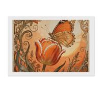 FodPand Monarch Tulip Blossom Diamond Painting Kit for Adults 5D DIY Diamond Art with Sparkling Gems Round Drill Complete Set Paintings for Beginners Unique Wall Decor Gift 8"x12"