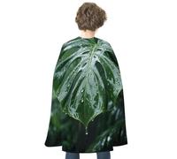 FodPand Monstera Leaf Halloween Cape for Women Men Dress Up Accessory | Reversible Red & Personalized Satin Cloak Full Length Cloak Spooky Vampire Witch Cosplay Costume for Christmas, Party, Stage