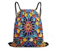 FodPand Moroccan Color Drawstring Backpack Gym Trip Cinch Sack for Unisex Waterproof Shoe Bags for Travel Honeycomb Fabric Drawstring Bag 16x 20 Inch for Swimming Beach