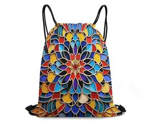 FodPand Moroccan Color Drawstring Backpack Gym Trip Cinch Sack for Unisex Waterproof Shoe Bags for Travel Honeycomb Fabric Drawstring Bag 16x 20 Inch for Swimming Beach