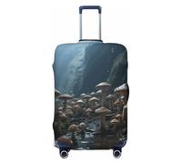 FodPand Mushroom Travel Luggage Cover Elastic Suitcase Cover Protector Anti-Scratch Luggage Protector Universal Washable Travel Sleeve Baggage Case Fits 18-32 Inch Suitcase, Black, XL