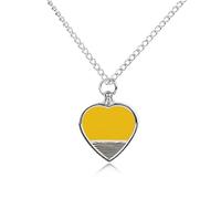 FodPand Mustard Yellow And Black Urn Necklace for Ashes Personalized Pet Cremation Jewelry Dogs Cats Remembrance Jewelry Heart Shaped Urn Pendant for Puppy Pet Memorial Keepsake Jewelry