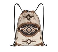 FodPand Native American Drawstring Backpack Sports Gym Sackpack Waterproof Swim Bag Men Women Draw String Bag, Black, S