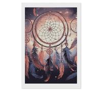 FodPand Native American Dream Catcher Diamond Painting Kits for Adults Beginner 5D Round Drill Full Diamonds Pictures Gem Art Kits Crafts Gift DIY Diamond Art Kits for Home Wall Decor 8"x12"