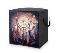 FodPand Native American Dream Catcher Storage Bins 70L Large Capacity Clothes Storage Bags with Handles, Blanket Organizer Heavy Duty Closet Organizers for Clothing Comforters Pillows Bedding