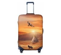 FodPand Native American Tribes Luggage Covers for Suitcase Tsa Approved, Stretchable & Washable Travel Suitcase Cover Protector Anti-Scratch Baggage Cover Trolley Case Sleeve Fit 18-32 Inch Luggage