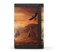 FodPand Native American Tribes Wallet & Money Clip Slim Compact Tri-Fold Wallets with 8 Card Slots for Men Women
