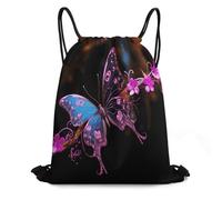 FodPand Nice Butterfly Drawstring Backpack Gym Trip Cinch Sack for Unisex Waterproof Shoe Bags for Travel Honeycomb Fabric Drawstring Bag 16x 20 Inch for Swimming Beach