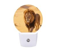 FodPand Night Light Plug Into Wall with Dusk to Dawn Sensor 0.5w Modern LED Majestic Lion Plug in Night Lamp Warm White Glow Nightlight for Bedroom Hallway Kitchen Bathroom Stairs Corridor(Round)