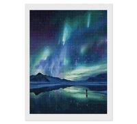 FodPand Northern Lights Diamond Painting Kits for Adults Beginner 5D Round Drill Full Diamonds Pictures Gem Art Kits Crafts Gift DIY Diamond Art Kits for Home Wall Decor 12"x16"