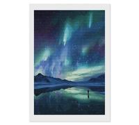 FodPand Northern Lights Diamond Painting Kits for Adults Beginner 5D Round Drill Full Diamonds Pictures Gem Art Kits Crafts Gift DIY Diamond Art Kits for Home Wall Decor 8"x12"