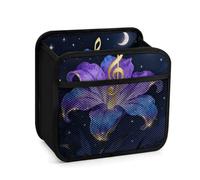 FodPand Note Flower Vine Car Seat Organizer Backseat with Storage Pockets, Multipurpose Car Organizer Hanging, Cars Trash Bag Can,Premium PU Leather Garbage Can Large Capacity