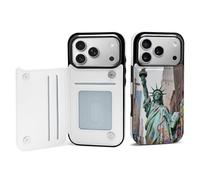 FodPand NY Graffiti Liberty Case for iPhone 17 Phone Cover Flip Phone Protective Cover Cute TPU Anti-Scratch Shockproof Minimalist Aesthetic Case for Women & Men White