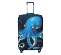FodPand Ocean Octopus Travel Luggage Cover Elastic Suitcase Cover Protector Anti-Scratch Luggage Protector Universal Washable Travel Sleeve Baggage Case Fits 18-32 Inch Suitcase, Black, S