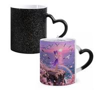 FodPand Ocean Wind Song Color Changing Mugs Heat Sensitive Ceramic Coffee Mugs Funny Temperature Changing Mug Novelty Magic Cup Gift for Coffee Lover 11 Oz