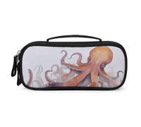 FodPand Octopus Tentacles Cosmetic Bag with Handle And Zipper Makeup Brushes Organizer Case PU Leather Toiletry Bag Small Makeup Bags for Travel Or Daily
