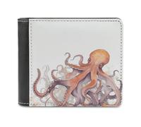 FodPand Octopus Tentacles Leather Wallets for Men Women Credit Card Holder Slim Billfold Wallet with 6 Card Slots