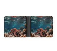 FodPand Octopus Wallet for Men Leather Bifold Wallet Front Pocket Wallets Card Holder Wallets Money Clip