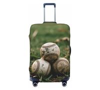 FodPand Old Baseballs Travel Luggage Cover Elastic Suitcase Cover Protector Anti-Scratch Luggage Protector Universal Washable Travel Sleeve Baggage Case Fits 18-32 Inch Suitcase, Black, XL