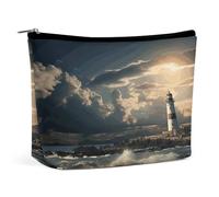 FodPand Old Lighthouse by The Sea Toiletry Bag Large Capacity Makeup Bag Travel Makeup Pouch Mini Cosmetic Bags Zipper Make Up Storage Pouch Make Up Organizer Tool Pouchs