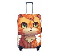 FodPand Orange Cat Travel Luggage Cover Elastic Suitcase Cover Protector Anti-Scratch Luggage Protector Universal Washable Travel Sleeve Baggage Case Fits 18-32 Inch Suitcase, Black, S