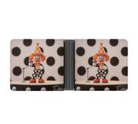FodPand Orange - Dotted Clown Wallet for Men Leather Bifold Wallet Front Pocket Wallets Card Holder Wallets Money Clip