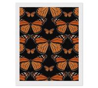 FodPand Orange Monarch Butterflies 5D Diamond Painting Kits for Adults Beginners Full Drill Round Diamond Dots Pictures Gem Art Supplies for Home Wall Room Decoration DIY Craft Set Gift 16x20