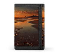 FodPand Orange Sunrise Beach Wallet Large Capacity Trifold Wallet Wallet for Men with ID Holder RFID Blocking Purse Polyester Wallets