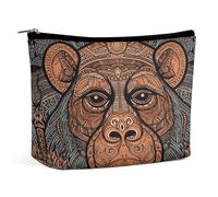 FodPand Orangutan Tribal Pattern Makeup Bag Portable Travel Makeup Pouch Cosmetic Bags Zipper Bag Small Toiletry Pouch For Women