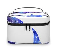 FodPand Orca Killer Whale Makeup Bag,Portable Large Capacity Travel Cosmetic Bag Adjustable Lightweight Hand-held Makeup Box for Women Daily Use