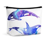FodPand Orca Killer Whale Toiletry Bag Large Capacity Makeup Bag Travel Makeup Pouch Mini Cosmetic Bags Zipper Make Up Storage Pouch Make Up Organizer Tool Pouchs