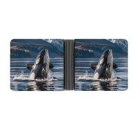 FodPand Orca Killer Whale Wallet for Men Leather Bifold Wallet Front Pocket Wallets Card Holder Wallets Money Clip