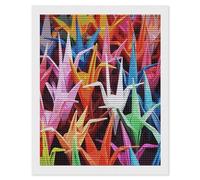 FodPand Origami Paper Cranes Diamond Painting Kits for Adults Beginners 5D Round Drill Diamond Art Kits with DIY Tools Gem Art Crafts for Home Wall Decor Living Room Bedroom Office Decoration 16x20