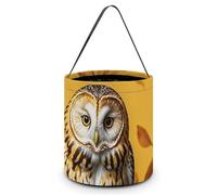 FodPand Owl Branch Halloween Trick Or Treat Bucket, Reusable Goodie Candy Basket, Snack Bag Large Gift Tote Bags with Handles for Gifts Wrapping Party Favors Supplies