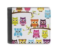 FODPAND Owls on Tree Branches Leather Wallet Extra Capacity Bifold Wallet Slim Minimalist Front Pocket Wallets Credit Card Holder