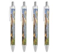 FodPand Pad Dachshund Ballpoint Pens Fine Point Smooth Writing Pen Retractable Ball Point Pens 0.5mm Black Ink Pen Office Supplies Gifts for Men Women 4 PCS