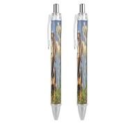 FodPand Pad Dachshund Ballpoint Pens Fine Point Smooth Writing Pen Retractable Ball Point Pens 0.5mm Black Ink Pen Office Supplies Gifts for Men Women 2 PCS