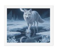 FodPand Paint by Numbers Kits for Adults Moonlight Silver Fox DIY Beginners Paint by Number Kits on Canvas Digital Oil Number Painting, Easy Canvas Art Print Kit for Home Decor Gift 40x50cm