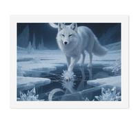 FodPand Paint by Numbers Kits for Adults Moonlight Silver Fox DIY Beginners Paint by Number Kits on Canvas Digital Oil Number Painting, Easy Canvas Art Print Kit for Home Decor Gift 30x40cm