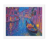 FodPand Paint by Numbers Kits for Adults Venice Canal Lantern Glow DIY Beginners Paint by Number Kits on Canvas Digital Oil Number Painting, Easy Canvas Art Print Kit for Home Decor Gift 40x50cm