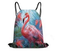 FodPand Painted Flamingo Drawstring Backpack Gym Trip Cinch Sack for Unisex Waterproof Shoe Bags for Travel Honeycomb Fabric Drawstring Bag 16x 20 Inch for Swimming Beach