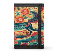 FodPand Painted Horse Wallet,Portable Three Folds Wallet Sturdy With Hanging Buckle Zipper Wallets for Man Woman