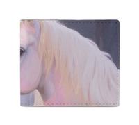 FodPand Palomino Horse Bifold Wallet for Men Women, 4.3"x3.7" Compact Leather Wallet with ID Window & Coin Pocket, Slim Minimalist Card Holder for Daily Carry & Travel