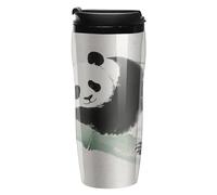 FodPand Panda Bamboo Insulated Travel Tumbler Reusable Leakproof Coffee Cup with Lid Double Wall Spill Proof Plastic Coffee Mug for Iced/Hot Drink Mug BPA-Free 12 Oz for Women Men Gift