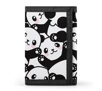 FodPand Panda Wallet,Portable Three Folds Wallet Sturdy With Hanging Buckle Zipper Wallets for Man Woman