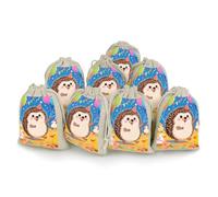 FodPand Party Doodle Hedgehog 8PCS Drawstring Burlap Gift Bags Small Linen Sacks Bag Reusable Jute Bag Forwedding Favors Party Jewelry Pouches, Christmas, Coffee, DIY Craft Bags